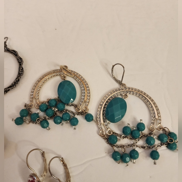 Chevron Harry Potter Chain Beaded Heart Dangle Hoop Variety Earring Bundle - Picture 8 of 10